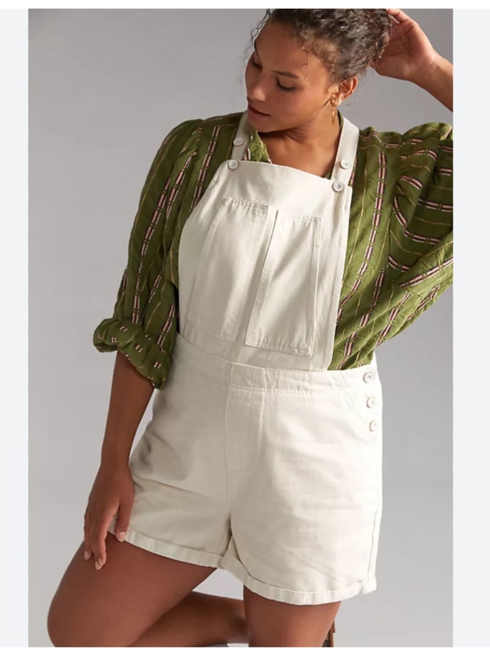 NWT Anthropologie Pilcro Relaxed Short Overalls Romper , 30